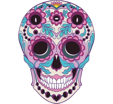 Autocollant Tête de mort Calavera 13 ref STKDM57 GT Stickers