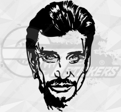 Stickers Johnny Hallyday portrait - Stickers Personnages