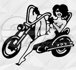 Sticker femme biker