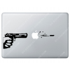 Sticker Apple Tir au pistolet pour Macbook - Taille : 252x85 mm