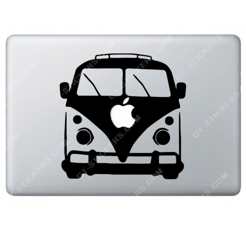 Sticker Apple Combi Volkswagen VW Baba cool pour Macbook - Taille : 191x189 mm