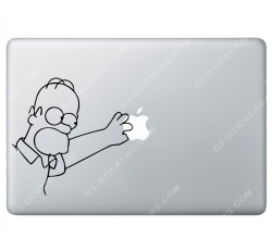 Sticker Apple Homer Simpson pour Macbook - Taille : 149x146 mm