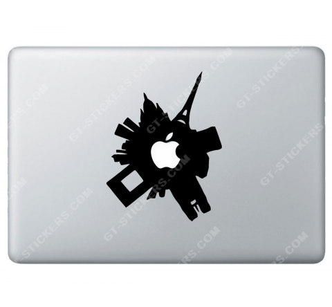 Stickers Apple Ville Ronde pour Macbook - Taille : 197x152 mm