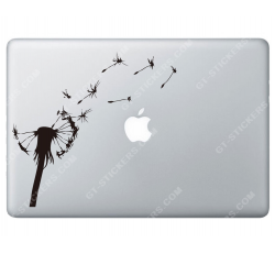 Sticker Apple Fleur Pissenlit pour Macbook - Taille : 174x164 mm