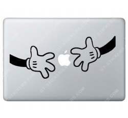 Sticker Apple Disney Mains Mickey pour Macbook - Taille : 232x94 mm