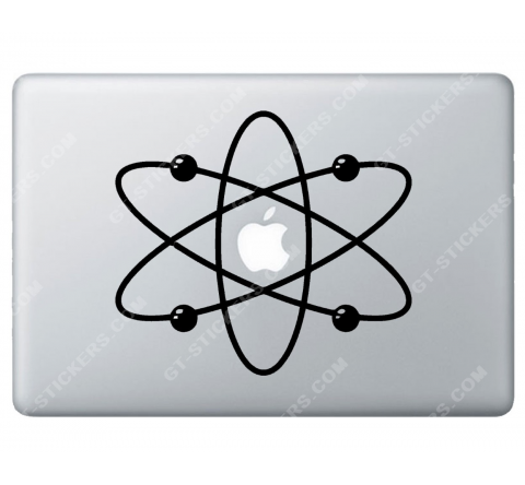 Sticker Apple Atome pour Macbook - Taille : 202x181 mm