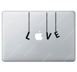 Sticker Apple Love pour Macbook - Taille : 151x121 mm