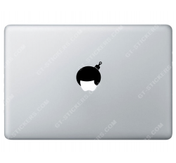 Sticker Apple Coiffure Afro Disco pour Macbook - Taille :56x33 mm