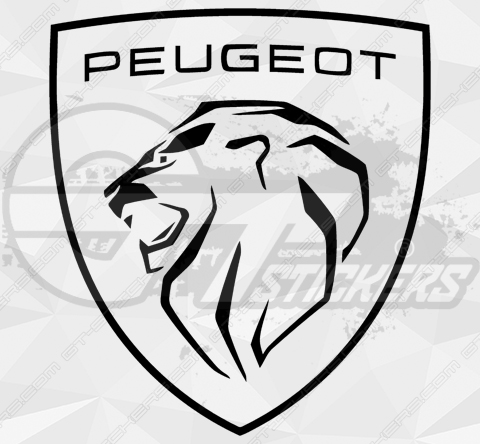 Sticker nouveau logo PEUGEOT 2021 Version inversée/négative