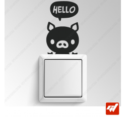 Sticker - petit cochon hello manga
