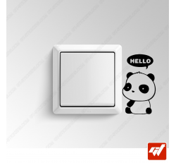 Sticker - panda retourne hello