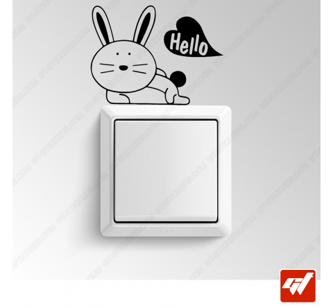 Sticker - petit lapin hello 