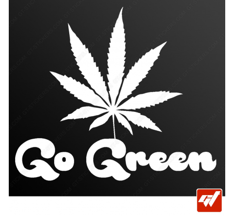 Sticker go green weed ganja canna 