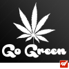 Sticker go green weed ganja canna 