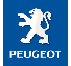Logo Peugeot Fond Bleu Droite - Stickers Auto Peugeot