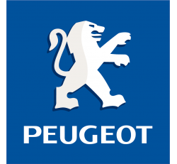 Logo Peugeot Fond Bleu Gauche - Stickers Auto Peugeot
