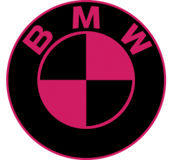 Sticker BMW Logo Rose - Stickers Bmw