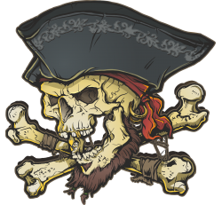 Autocollant Tête De Mort Pirate - Stickers Tetes de Mort