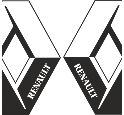 Kit 2x Stickers Renault Side Logo - Adhésif 3M Pro / Oracal - GTStickers