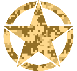Sticker Etoile US Camouflage Pixel Sahara