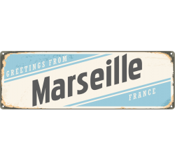 Autocollant Plaque Vintage Marseille