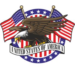 Autocollant Aigle United States of America