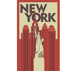 Autocollant New York Affiche Vintage