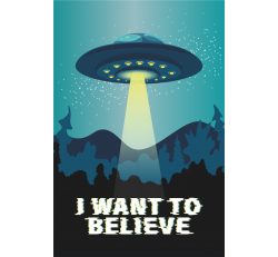 Autocollant Poster I Want to Believe UFO