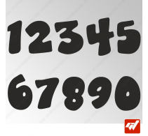 3X Stickers Numéros au choix - Style Fun