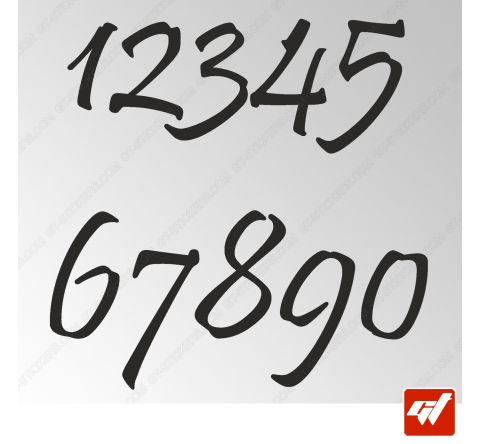3X Stickers Numéros au choix - Style Design