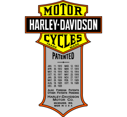 Autocollant Moto Harley Davidson Patented Vintage