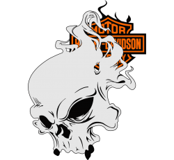 Autocollant Moto Harley Davidson Skull Ghost