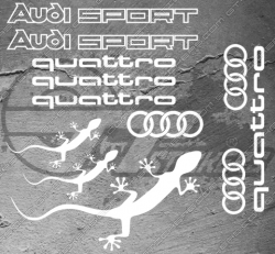 Planche de 12 Stickers Audi Quattro