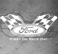 Sticker Ford first on race day, taille au choix