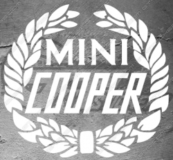 Sticker Couronne de lauriers Mini Cooper, taille au choix