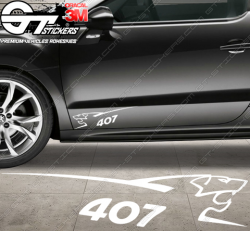 Kit 2x stickers Peugeot Sport 407 - Stickers Peugeot