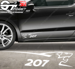 Kit 2x stickers Peugeot Sport 207 - Stickers Peugeot