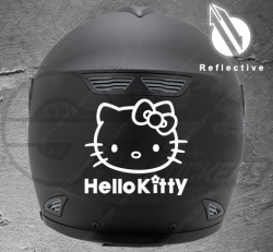 Sticker réfléchissant pour casque moto Hello Kitty - Stickers casque moto reflechissants