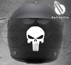 Sticker réfléchissant pour casque moto PUNISHER - Stickers casque moto reflechissants