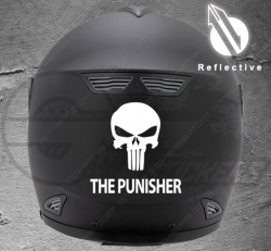 Sticker réfléchissant pour casque moto PUNISHER - Stickers casque moto reflechissants