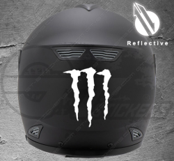 Sticker réfléchissant pour casque moto Monster - Stickers casque moto reflechissants