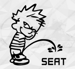 Sticker Calvin Piss boy Seat - Stickers Seat