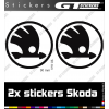 2 Stickers Logo Skoda 90 mm - Stickers Skoda