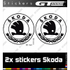 2 Stickers Logo Skoda Lauriers 90 mm - Stickers Skoda