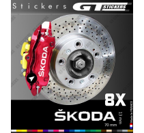 8 Stickers Skoda pour étriers de frein