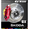 8 Stickers Skoda pour étriers de frein - Stickers Skoda