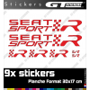 9 Stickers Seat Sport R Racing - Stickers Seat