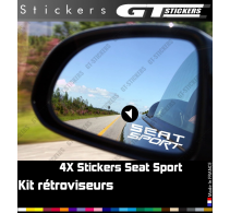4 Stickers Seat Sport pour rétroviseurs