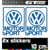 2 Stickers VW Volkswagen Motorsport 100 mm