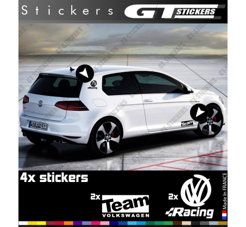 4 Stickers Volkswagen Racing et Team 145 mm